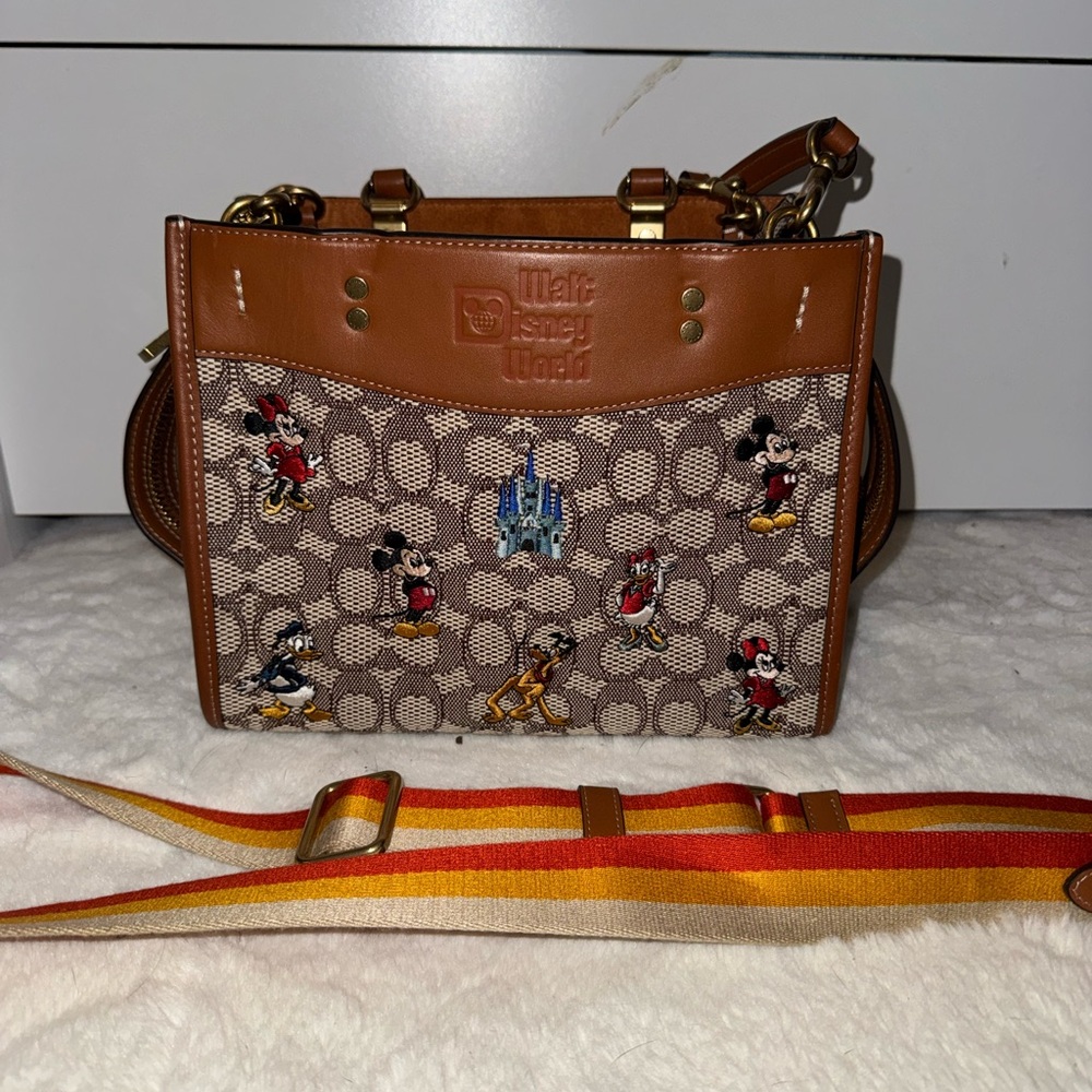 Coach Brown and Tan Disney Crossbody Bag